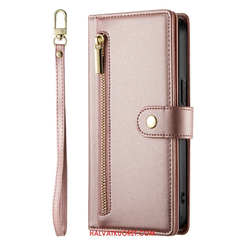 Kotelot Xiaomi Redmi Note 15 Pro Plus 5g Vetoketjullinen Tasku Ja Hihnat