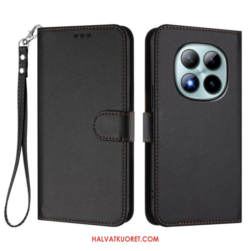 Kotelot Xiaomi Redmi Note 15 Pro Plus 5g Yksivärinen Nahkakuvio Hihna