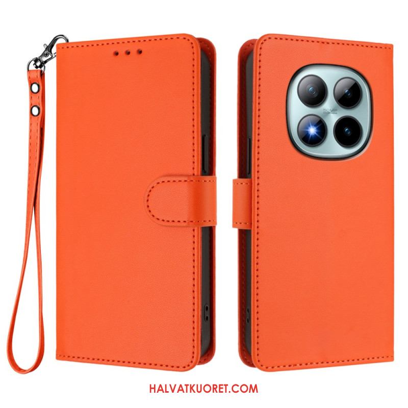 Kotelot Xiaomi Redmi Note 15 Pro Plus 5g Yksivärinen Nahkakuvio Hihna