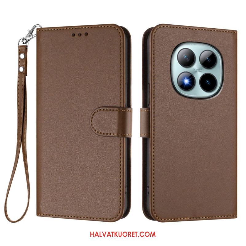 Kotelot Xiaomi Redmi Note 15 Pro Plus 5g Yksivärinen Nahkakuvio Hihna