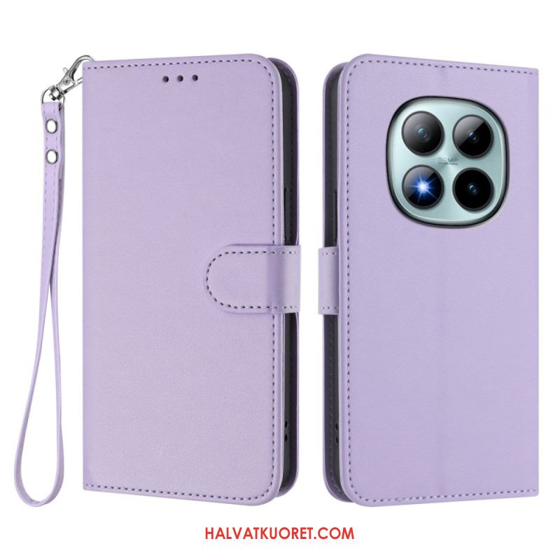 Kotelot Xiaomi Redmi Note 15 Pro Plus 5g Yksivärinen Nahkakuvio Hihna