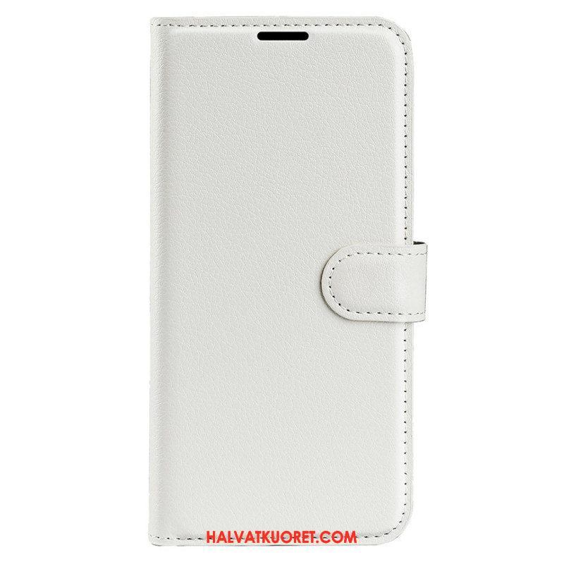 Kotelot iPhone 15 Classic Litchi Faux Leather