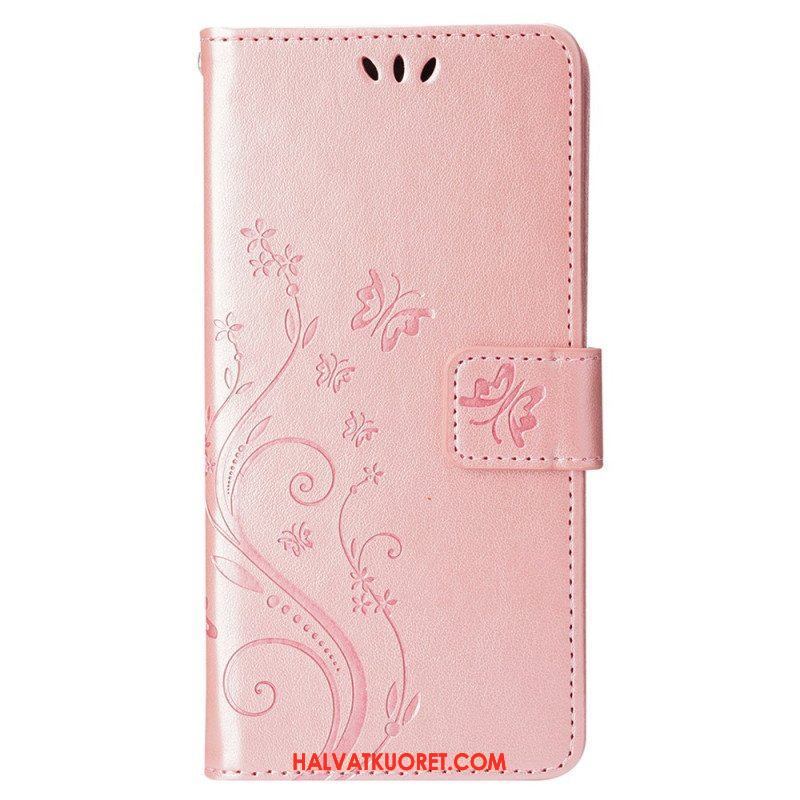Kotelot iPhone 15 Plus Kukkia Ja Perhosia