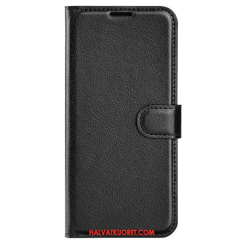 Kotelot iPhone 15 Pro Classic Litchi Faux Leather