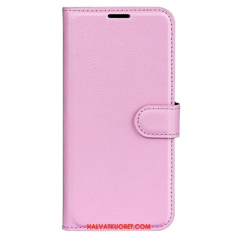 Kotelot iPhone 15 Pro Classic Litchi Faux Leather