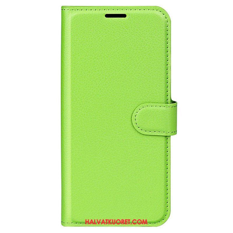 Kotelot iPhone 15 Pro Classic Litchi Faux Leather