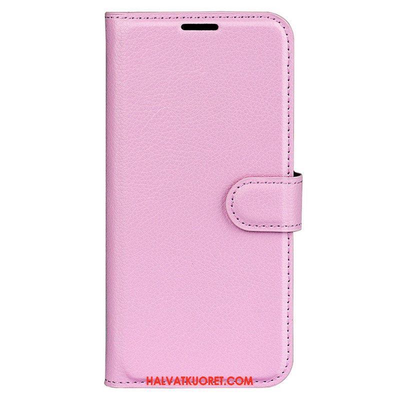 Kotelot iPhone 15 Pro Max Classic Litchi Faux Leather