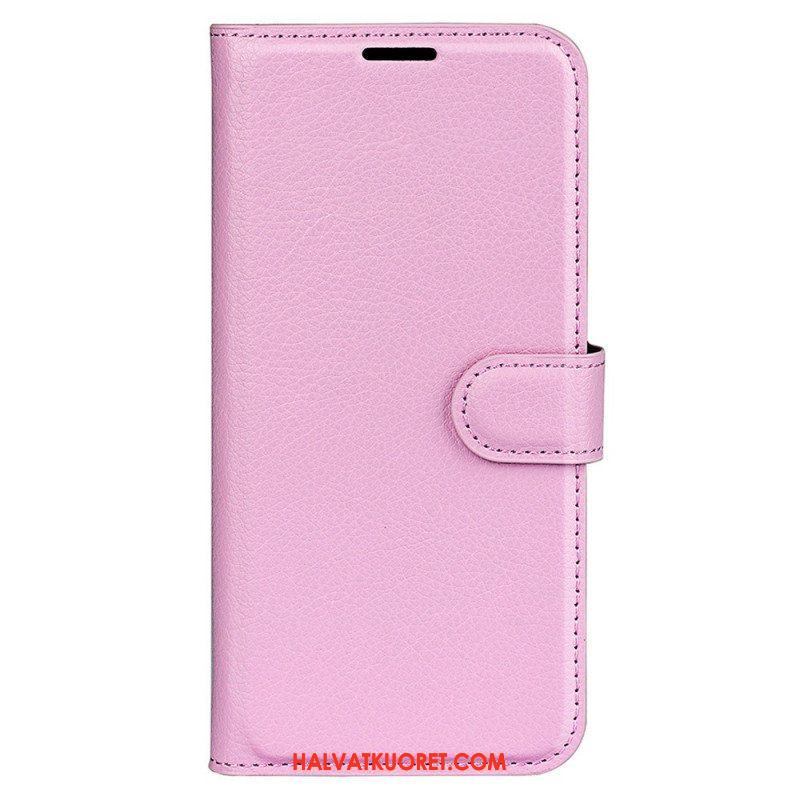 Kotelot iPhone 15 Pro Max Classic Litchi Faux Leather