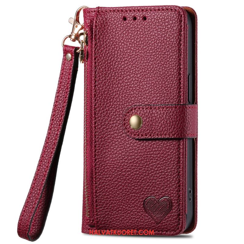 Kuoret Oneplus Nord 4 Sydänkuvioinen Rfid-estollinen Lompakko