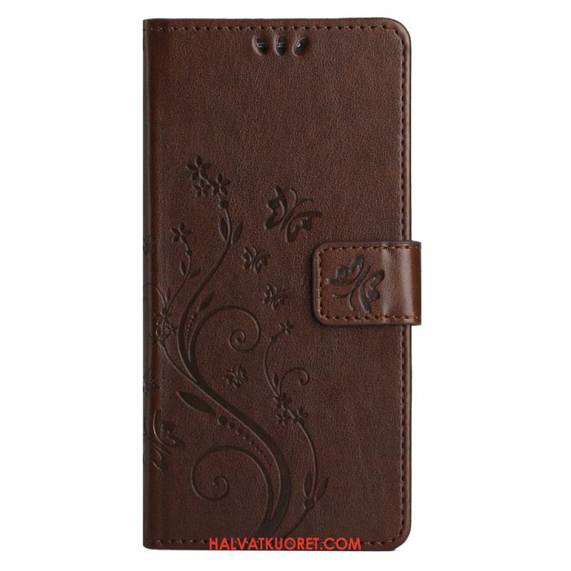 Kuoret Xiaomi Redmi Note 13 Pro Plus 5g Kukkia Ja Perhosia Kaulanauhalla