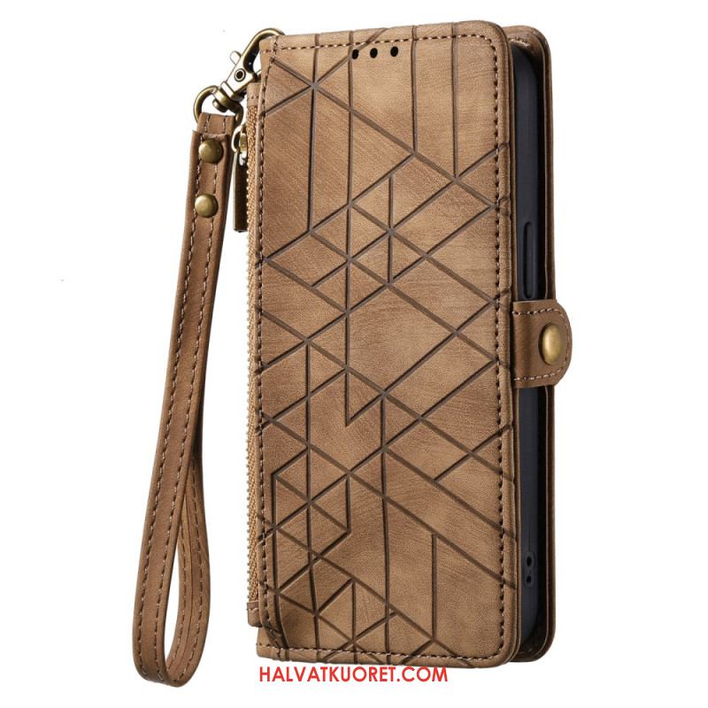 Kuoret Xiaomi Redmi Note 14 Pro Plus 5g Geometrisia Viivoja Muistuttava Lompakko