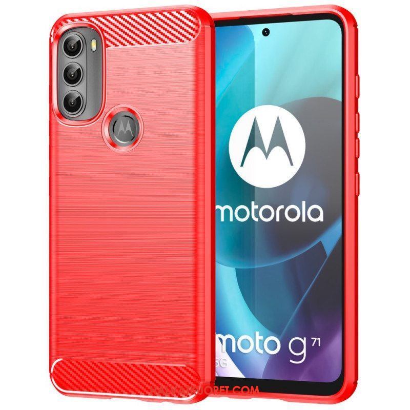 Kuori Moto G71 5G Harjattua Hiilikuitua