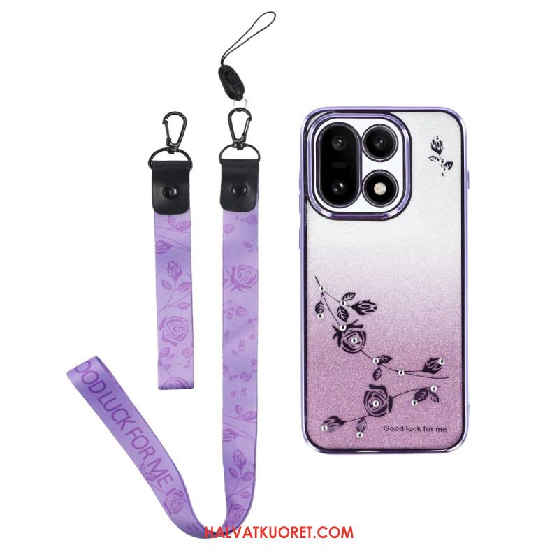 Kuori Oneplus 15 Kukkakuvio Nauhoilla