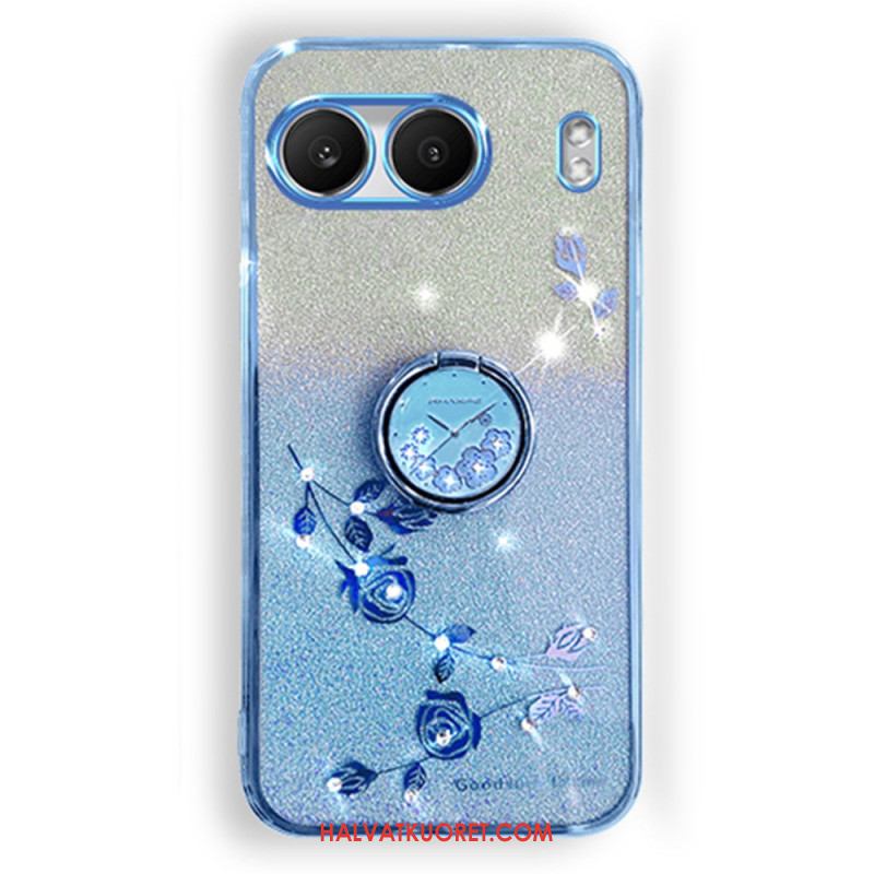 Kuori Oneplus Nord 4 Kadem Paljeteilla Ja Strassilla Koristeltu Sormusteline