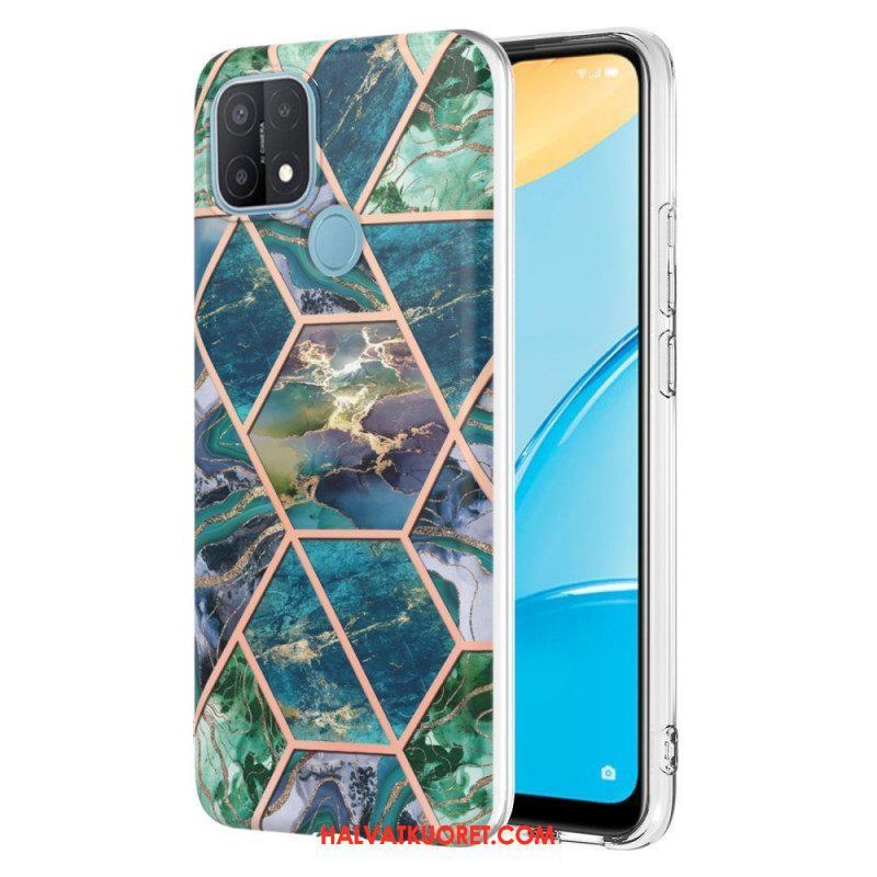 Kuori Oppo A15 Kiiltävä Geometrinen Marmori