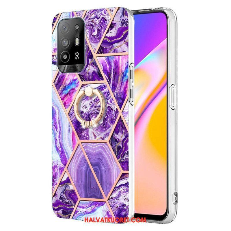 Kuori Oppo A94 5G Geometrinen Marmori Renkaalla