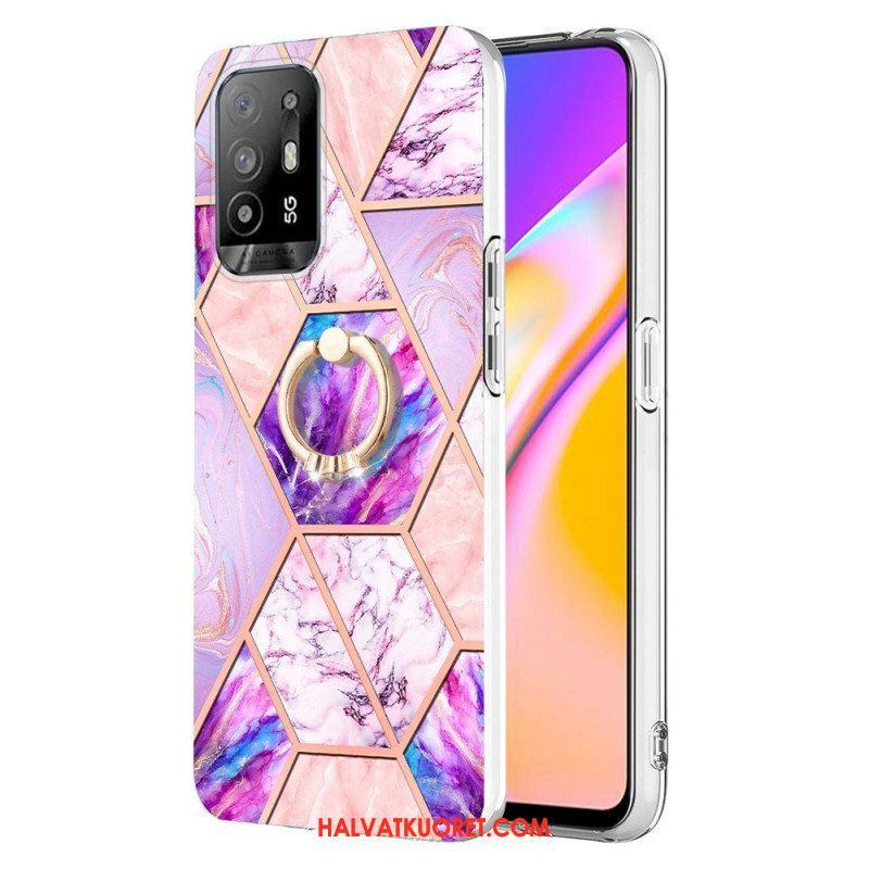 Kuori Oppo A94 5G Geometrinen Marmori Renkaalla