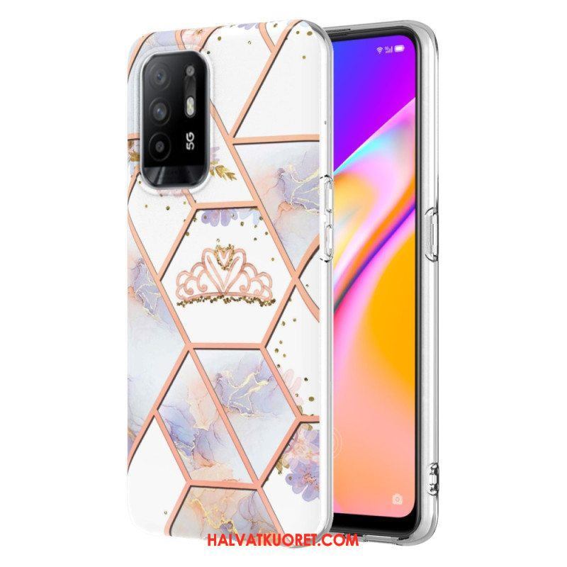 Kuori Oppo A94 5G Värikäs Geometrinen Marmori