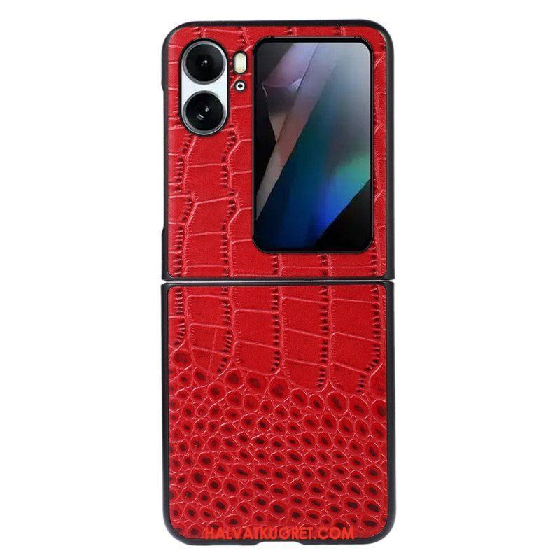 Kuori Oppo Find N2 Flip Kotelot Flip Aito Crocodile Skin Style -nahka