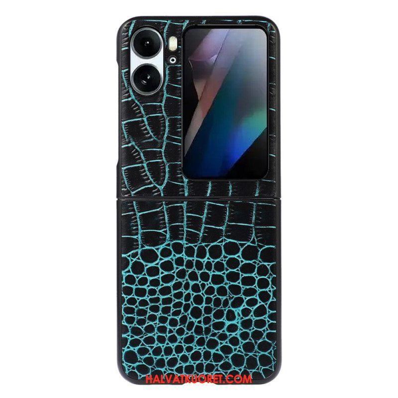 Kuori Oppo Find N2 Flip Kotelot Flip Aito Crocodile Skin Style -nahka