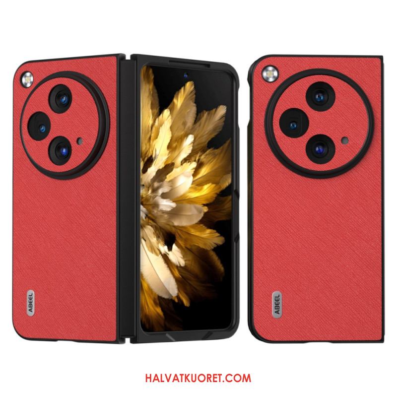 Kuori Oppo Find N3 Aito Kudottu Nahka Abeel