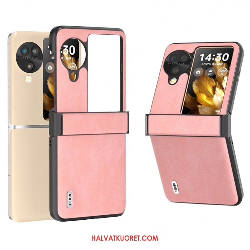 Kuori Oppo Find N3 Flip Retro-nahkatyylinen Abeel Suojakuori