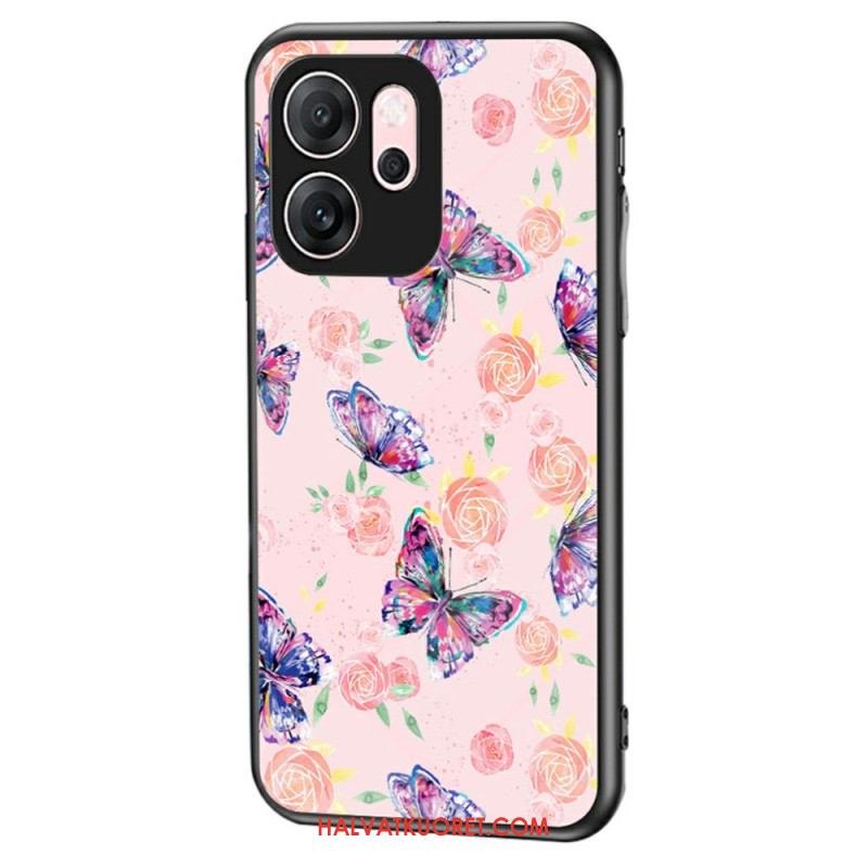 Kuori Oppo Reno 14f 5g Perhoskuvioinen Karkaistu Lasi