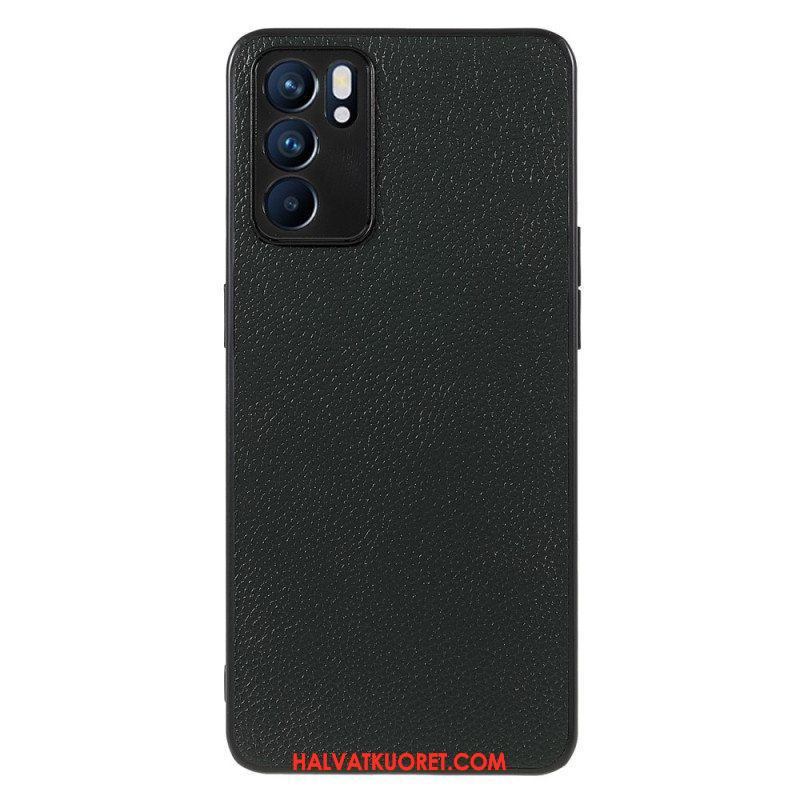 Kuori Oppo Reno 6 5G Aitoa Litsi-nahkaa