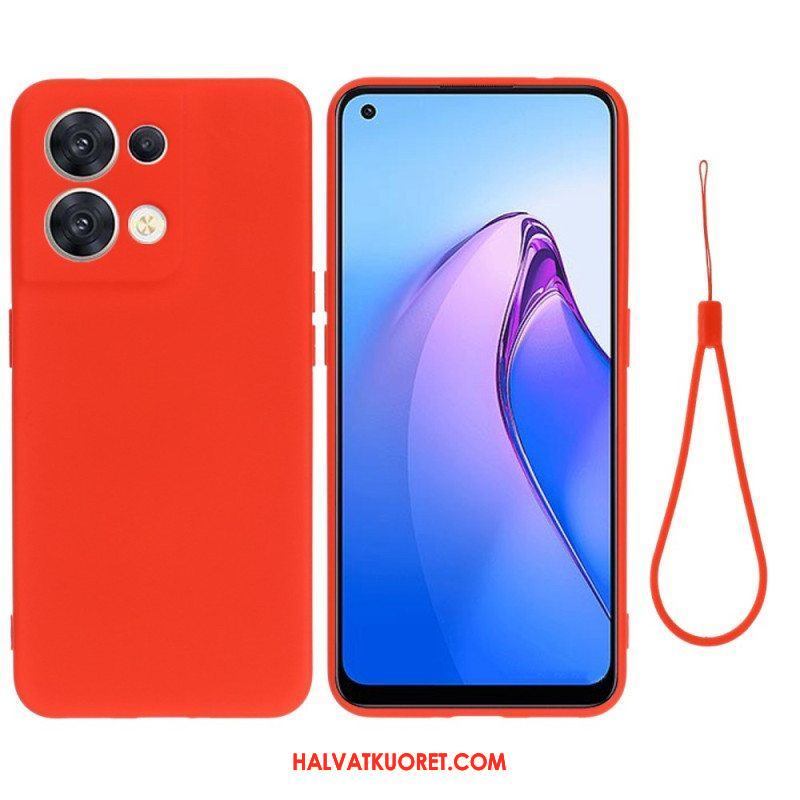 Kuori Oppo Reno 8 Suojaketju Kuori Strappy Nestemäinen Silikoni