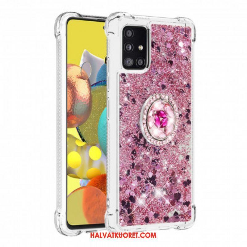 Kuori Samsung Galaxy A51 5G Paljetteja Rengastuella