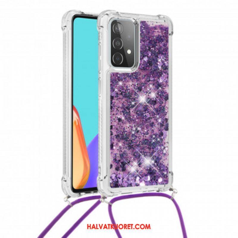 Kuori Samsung Galaxy A52 4G / A52 5G / A52s 5G Paljetteja Kiristysnyörillä