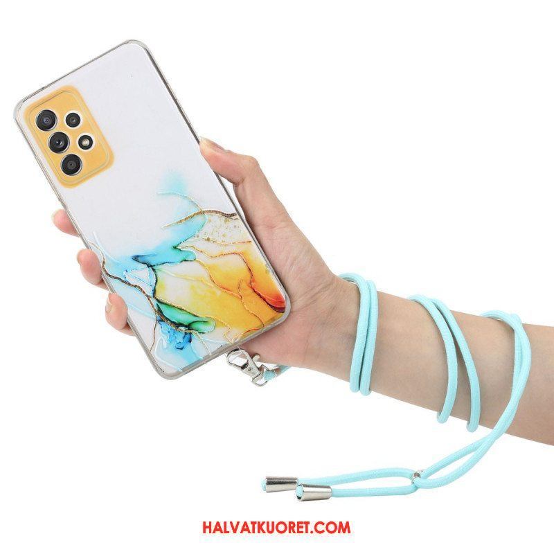 Kuori Samsung Galaxy A53 5G Kiristysnyörillä Marmorijohdolla