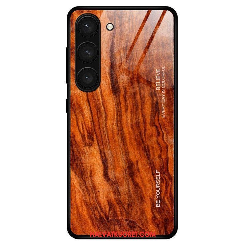 Kuori Samsung Galaxy S23 Plus 5G Wood Design Karkaistu Lasi