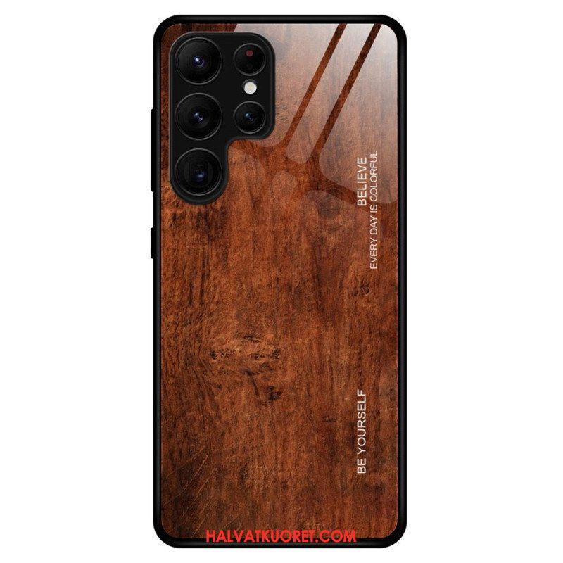 Kuori Samsung Galaxy S23 Ultra 5G Wood Design Karkaistu Lasi