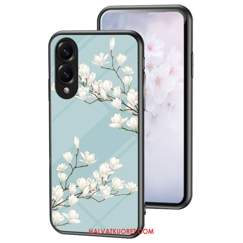 Kuori Samsung Galaxy S25 5g Edge Karkaistusta Lasista Valmistettu Kukkakuvioinen