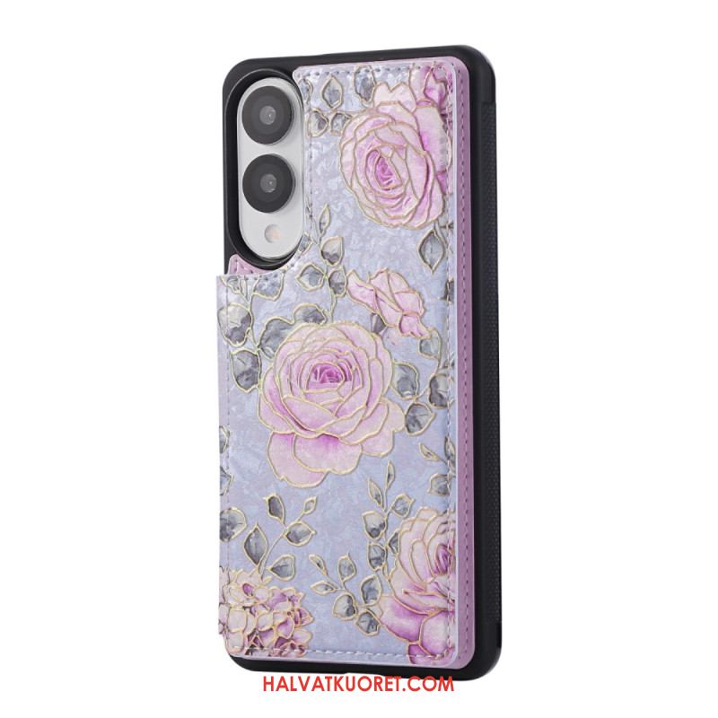 Kuori Samsung Galaxy S25 5g Edge Kukkakuvioinen Korttikotelo