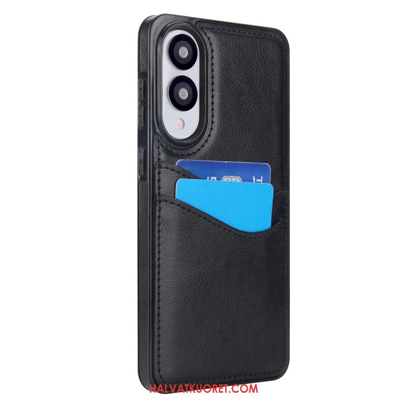 Kuori Samsung Galaxy S25 5g Edge Nahkajäljitelmä Ja Kortti Teline Suojakuori