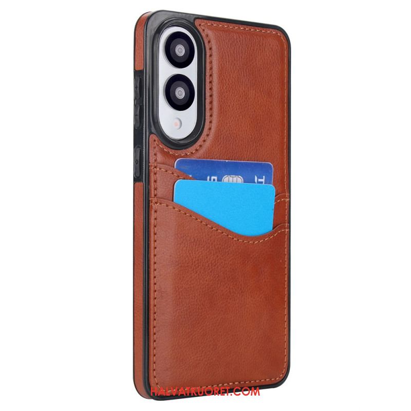 Kuori Samsung Galaxy S25 5g Edge Nahkajäljitelmä Ja Kortti Teline Suojakuori