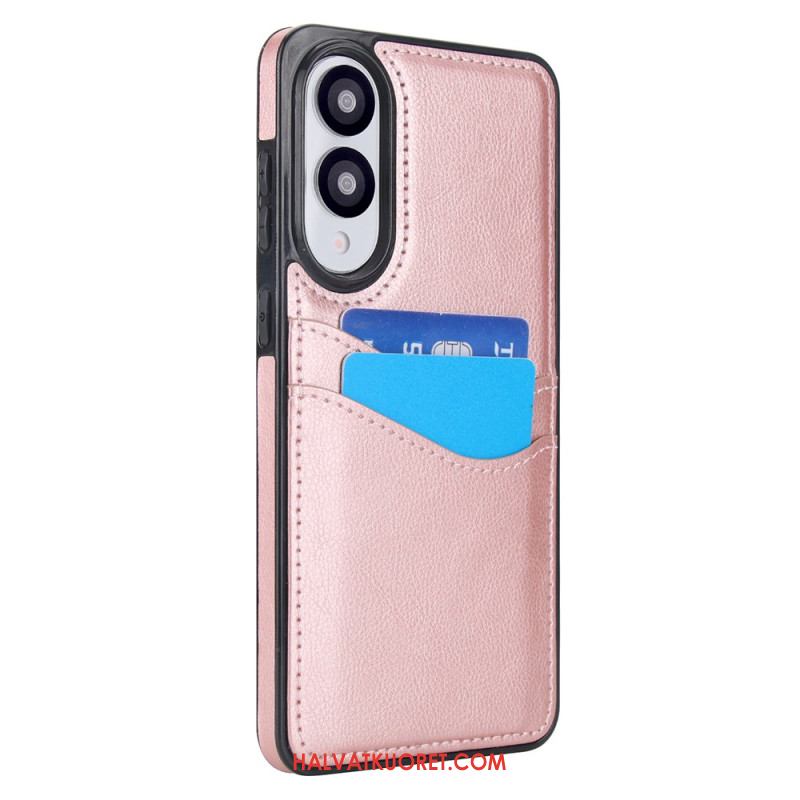 Kuori Samsung Galaxy S25 5g Edge Nahkajäljitelmä Ja Kortti Teline Suojakuori