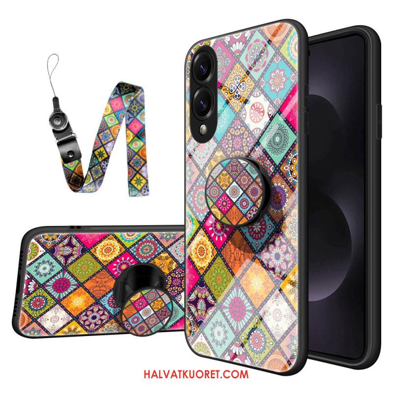 Kuori Samsung Galaxy S25 5g Edge Tilkkutäkkikuvioinen Jalusta Ja Hihna