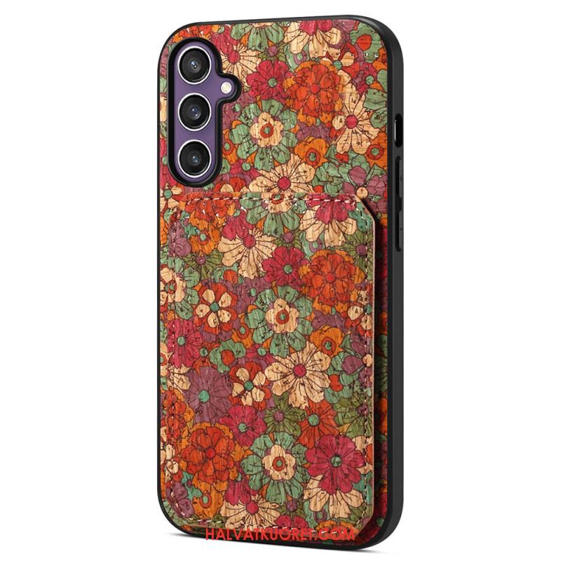 Kuori Samsung Galaxy S25 5g Kukkakuvioinen Korttikotelo Ja Teline
