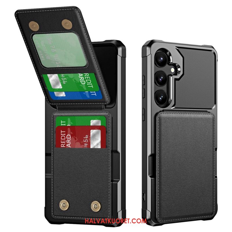 Kuori Samsung Galaxy S25 5g Metallikuvioinen Korttikotelo Ja Teline