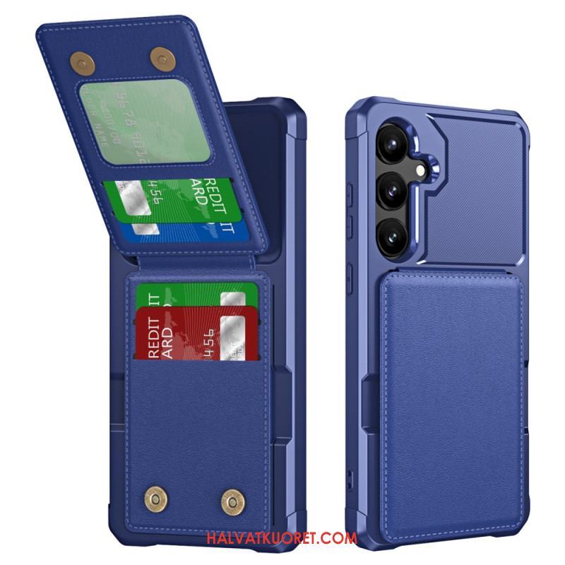 Kuori Samsung Galaxy S25 5g Metallikuvioinen Korttikotelo Ja Teline