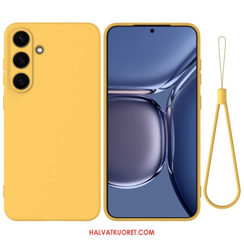 Kuori Samsung Galaxy S25 5g Nestemäinen Silikoni Hihnalla Suojakuori
