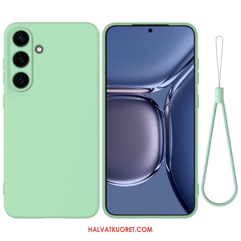 Kuori Samsung Galaxy S25 5g Nestemäinen Silikoni Hihnalla Suojakuori