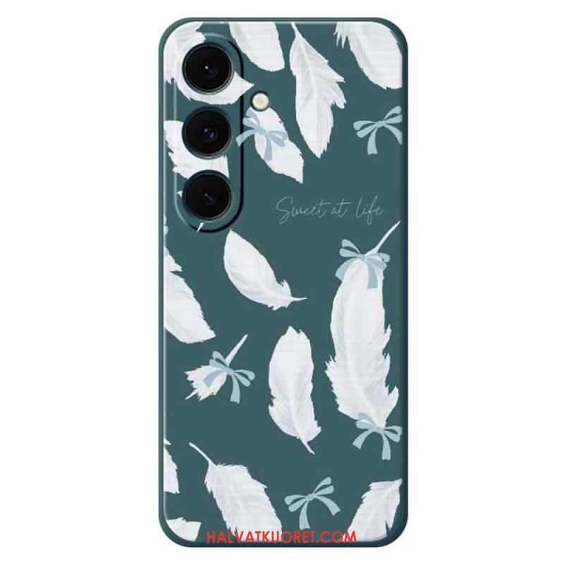 Kuori Samsung Galaxy S25 Fe Valkoinen Höyhen-silikoni