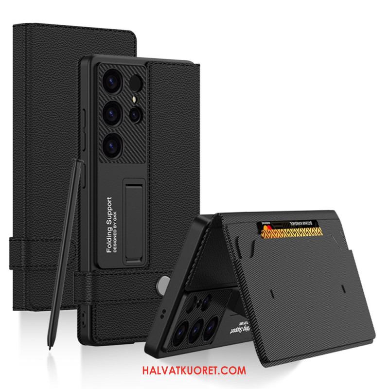 Kuori Samsung Galaxy S25 Ultra 5g Gkk-korttikotelolla Ja Jalustalla