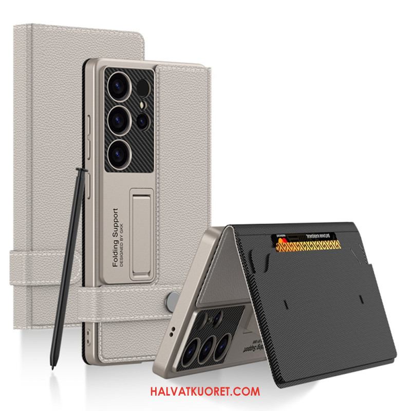 Kuori Samsung Galaxy S25 Ultra 5g Gkk-korttikotelolla Ja Jalustalla