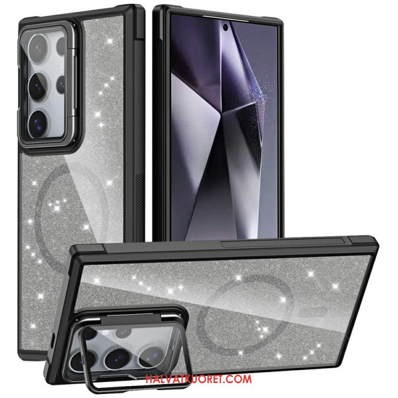 Kuori Samsung Galaxy S25 Ultra 5g Kimallus Sisäänrakennetulla Jalustalla Suojakuori