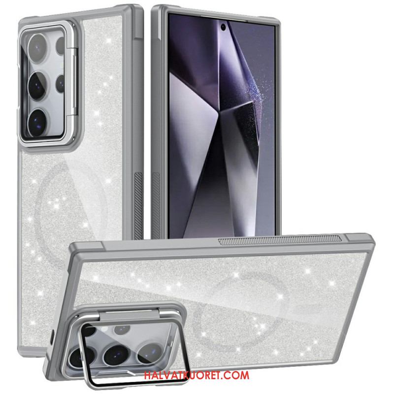 Kuori Samsung Galaxy S25 Ultra 5g Kimallus Sisäänrakennetulla Jalustalla Suojakuori